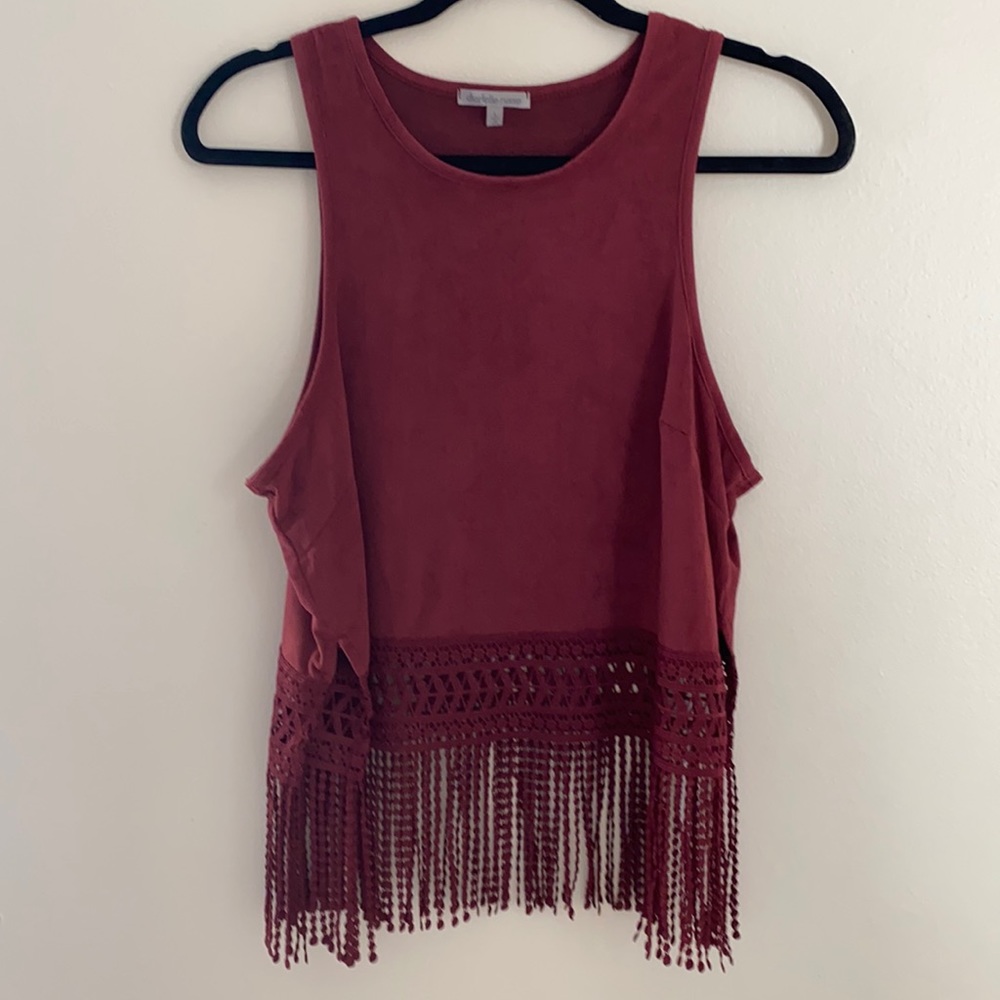 Super cute faux suede tank top!